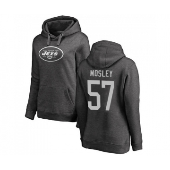 Football Women's New York Jets #57 C.J. Mosley Ash One Color Pullover Hoodie