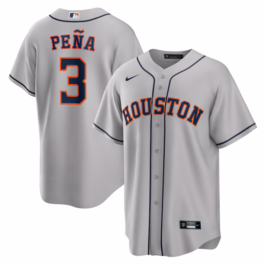 Men's Houston Astros Jeremy Peña Nike Gray Replica Player Jersey