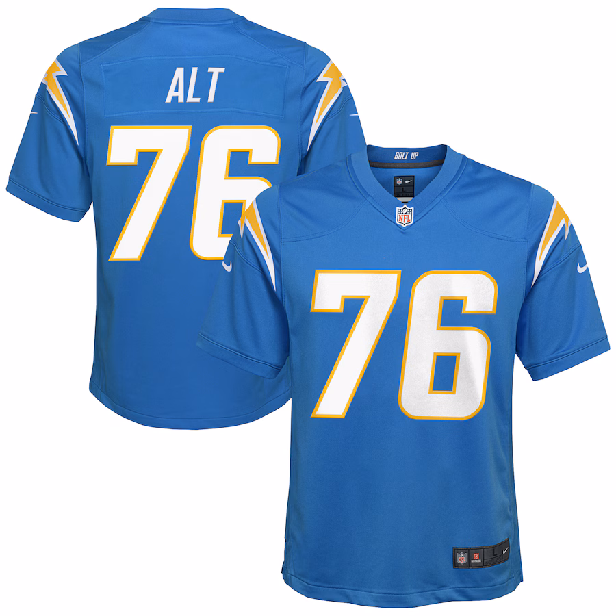Youth Los Angeles Chargers Joe Alt Nike Powder Blue Game Jersey