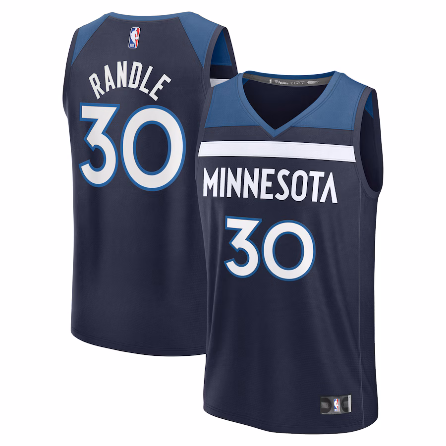 Men's Minnesota Timberwolves Julius Randle Fanatics Navy Fast Break Replica Player Jersey - Icon Edition