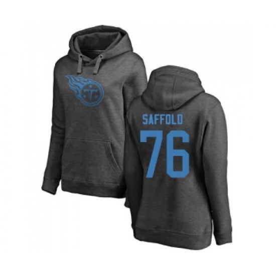 Football Women's Tennessee Titans #76 Rodger Saffold Ash One Color Pullover Hoodie