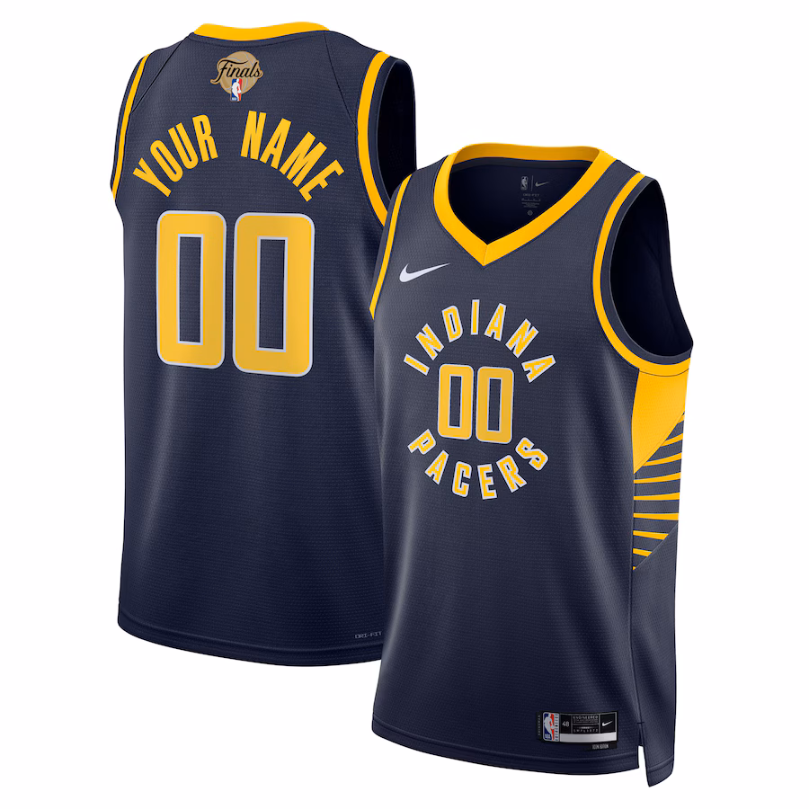 Unisex Indiana Pacers Nike Navy 2025 NBA Finals Patch Custom Swingman Jersey - Icon Edition