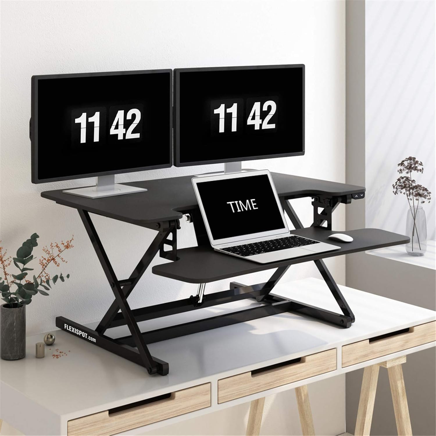 FlexiSpot Motorized Standing Desk Converter- 35
