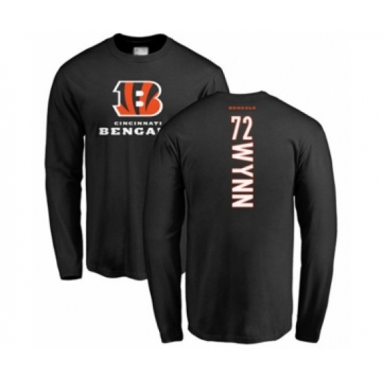 Football Cincinnati Bengals #72 Kerry Wynn Black Backer Long Sleeve T-Shirt
