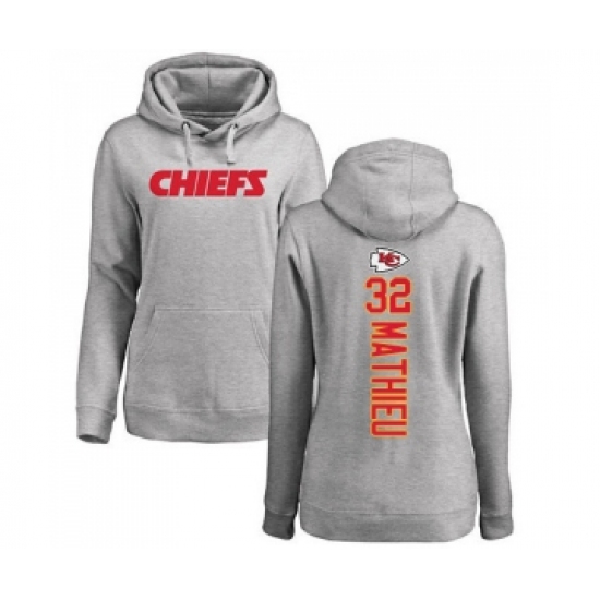 Football Women's Kansas City Chiefs #32 Tyrann Mathieu Ash Backer Pullover Hoodie
