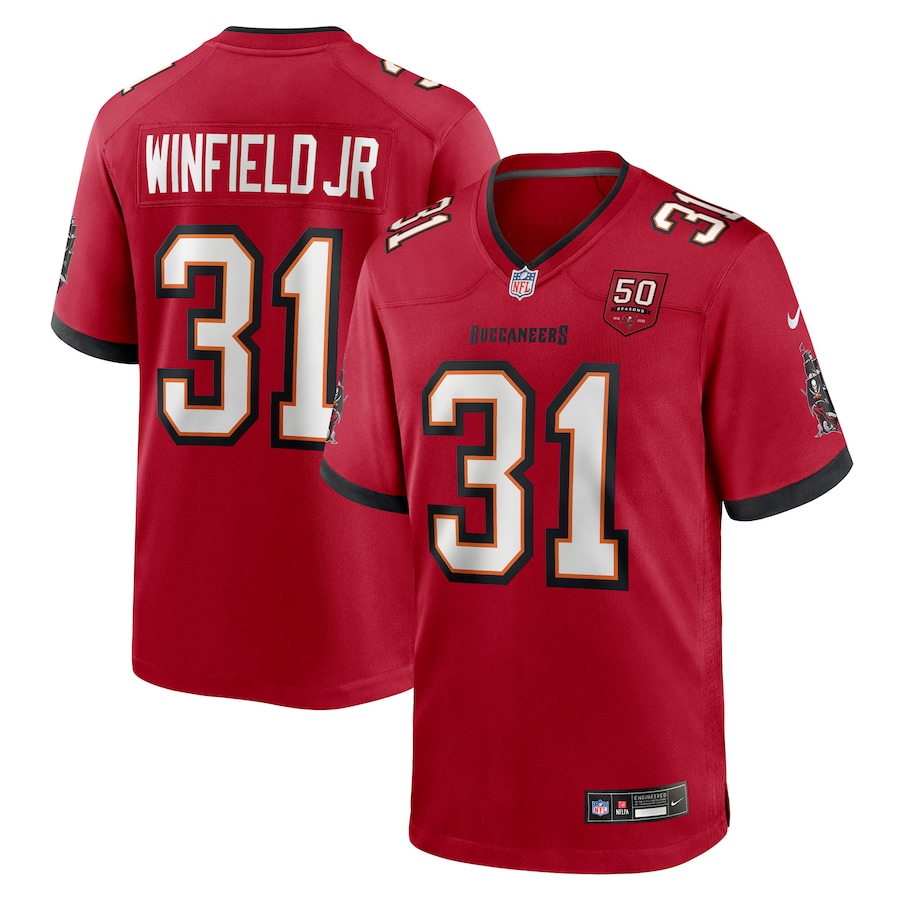 Men's Tampa Bay Buccaneers Antoine Winfield Jr. Nike Red 50th Anniversary Game Jersey