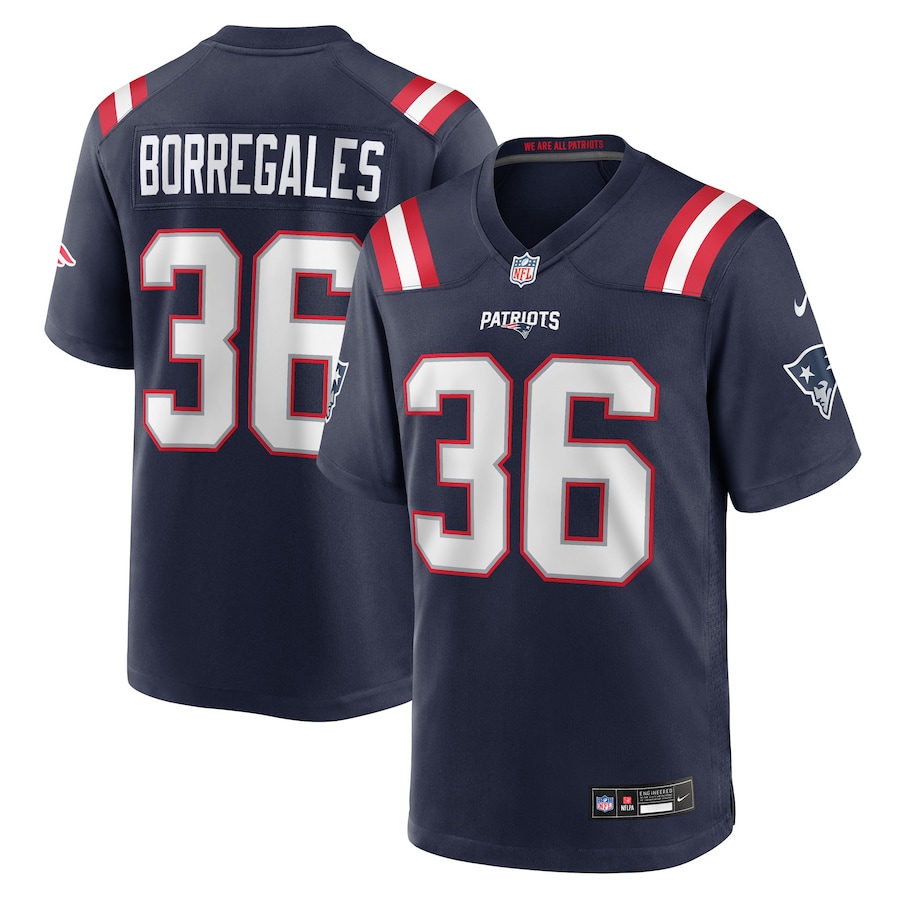 Men's New England Patriots Andres Borregales Nike Navy Team Game Jersey