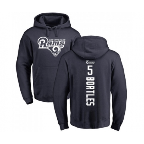 Football Los Angeles Rams #5 Blake Bortles Navy Blue Backer Pullover Hoodie