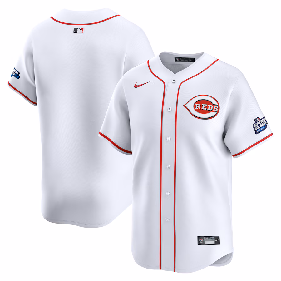 Men's Cincinnati Reds Nike White 2025 MLB Speedway Classic Home Limited Jersey