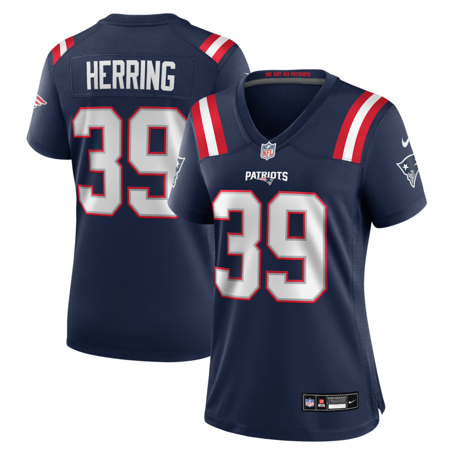 Women's New England Patriots Tyron Herring Nike Navy Team Game Jersey