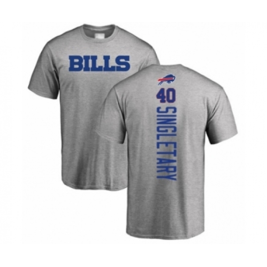 Football Buffalo Bills #40 Devin Singletary Ash Backer T-Shirt