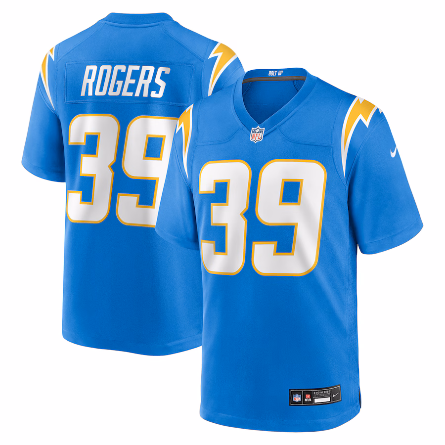 Men's Los Angeles Chargers Eric Rogers Nike Powder Blue Team Game Jersey