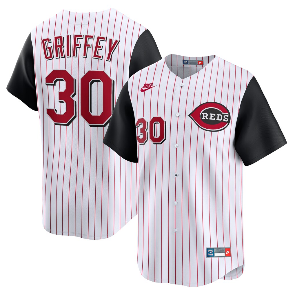 Men's Cincinnati Reds Ken Griffey Jr. Nike White Cooperstown Collection Limited Jersey