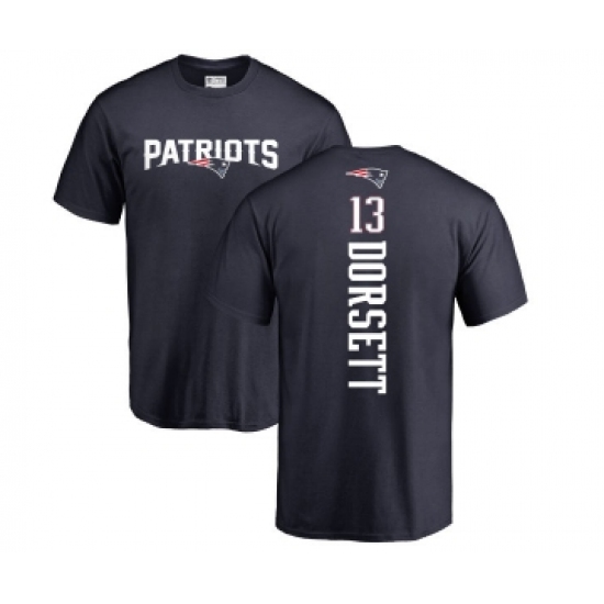 Football New England Patriots #13 Phillip Dorsett Navy Blue Backer T-Shirt