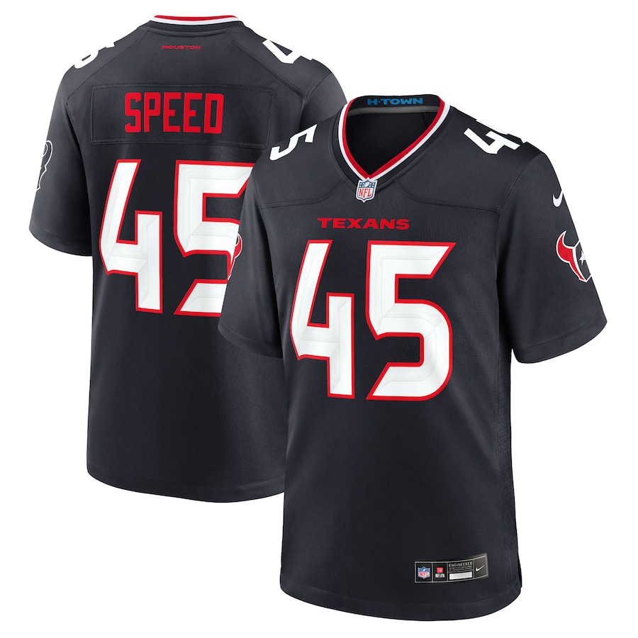Men's Houston Texans E.J. Speed Nike Navy Team Game Jersey