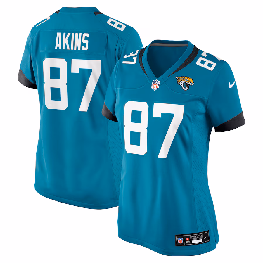 Women's Jacksonville Jaguars Jordan Akins Nike Teal Team Game Jersey
