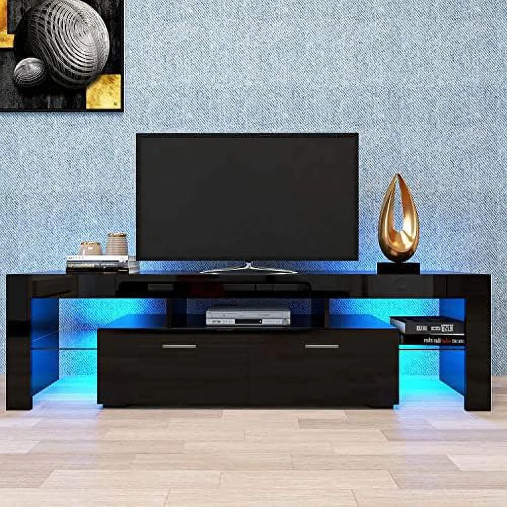 CKPFVY LED TV Stand for 55 inch TVs  High Gloss Entertainment Center with  Cabinet  Media Console Table Television Stands Cabinet for Living Room - Curated Treasures Market