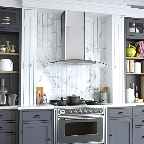 SOONYE Curved Glass Range Hood 30 inch