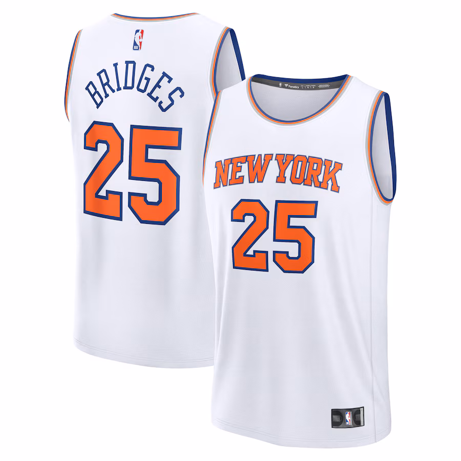 Men's New York Knicks Mikal Bridges Fanatics White Fast Break Replica Player Jersey - Association Edition