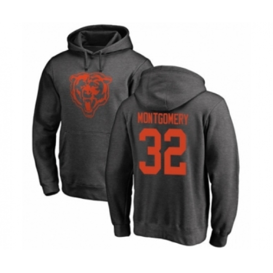 Football Chicago Bears #32 David Montgomery Ash One Color Pullover Hoodie