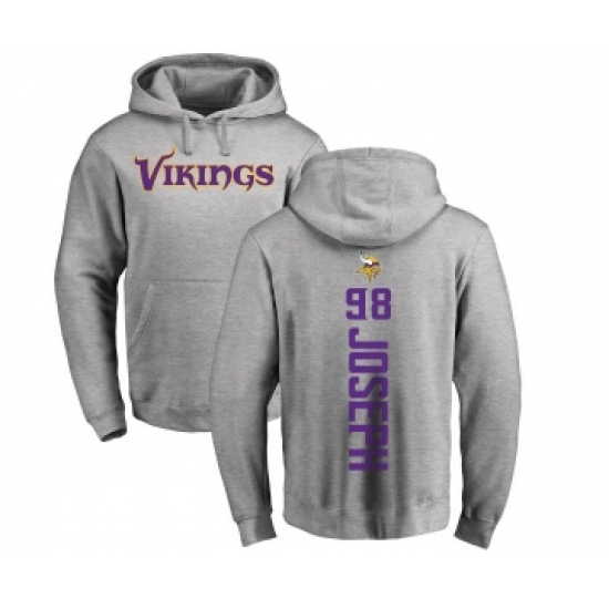 Football Minnesota Vikings #98 Linval Joseph Ash Backer Pullover Hoodie