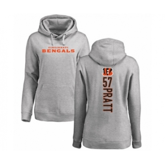 Football Women's Cincinnati Bengals #57 Germaine Pratt Ash Backer Pullover Hoodie