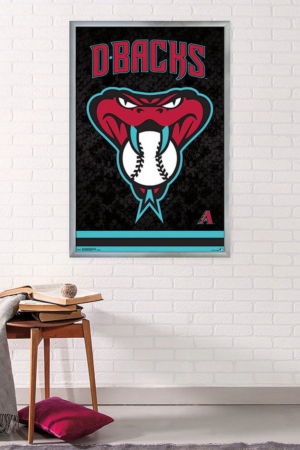 MLB Arizona Diamondbacks - Snake Head Logo Wall Poster, 22.375 x 34, Framed