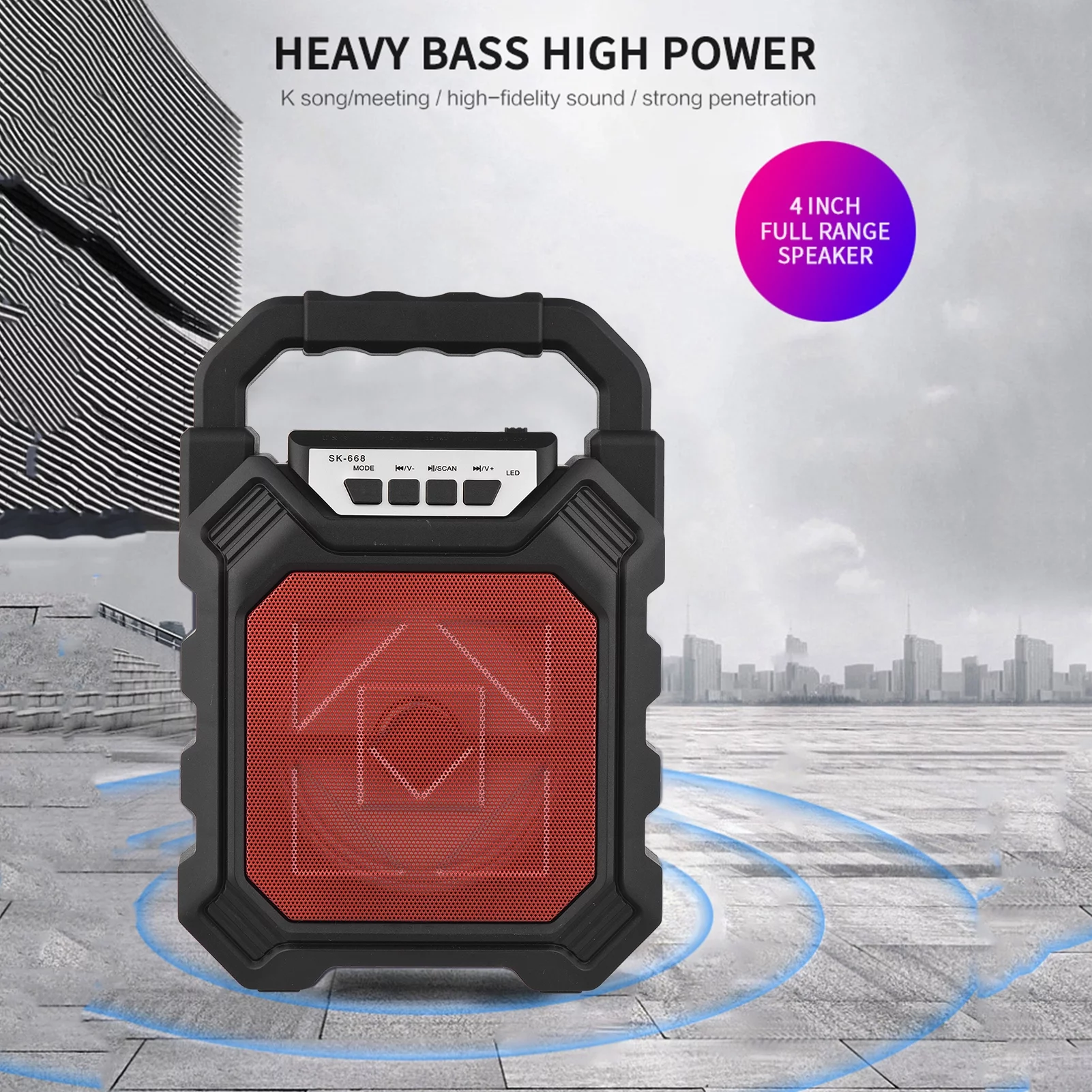 CACAGOO Portable BT Karaoke Machine Rechargeable Cordless Outdoor Speaker Battery Powered with Microphone Mini Loudspeaker & Microphone System for Home Outdoor Gym Party Singing Dancing Camping - Curated Treasures Market