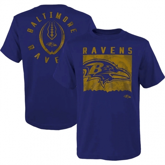 Men's Baltimore Ravens Purple Preschool Liquid Camo Logo T Shirt