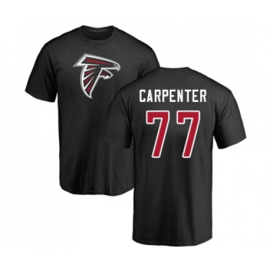 Football Atlanta Falcons #77 James Carpenter Black Name & Number Logo T-Shirt