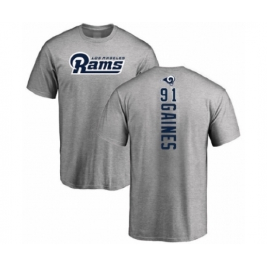 Football Los Angeles Rams #91 Greg Gaines Ash Backer T-Shirt