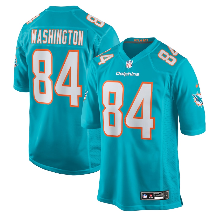 Men's Miami Dolphins Tahj Washington Nike Aqua Team Game Jersey