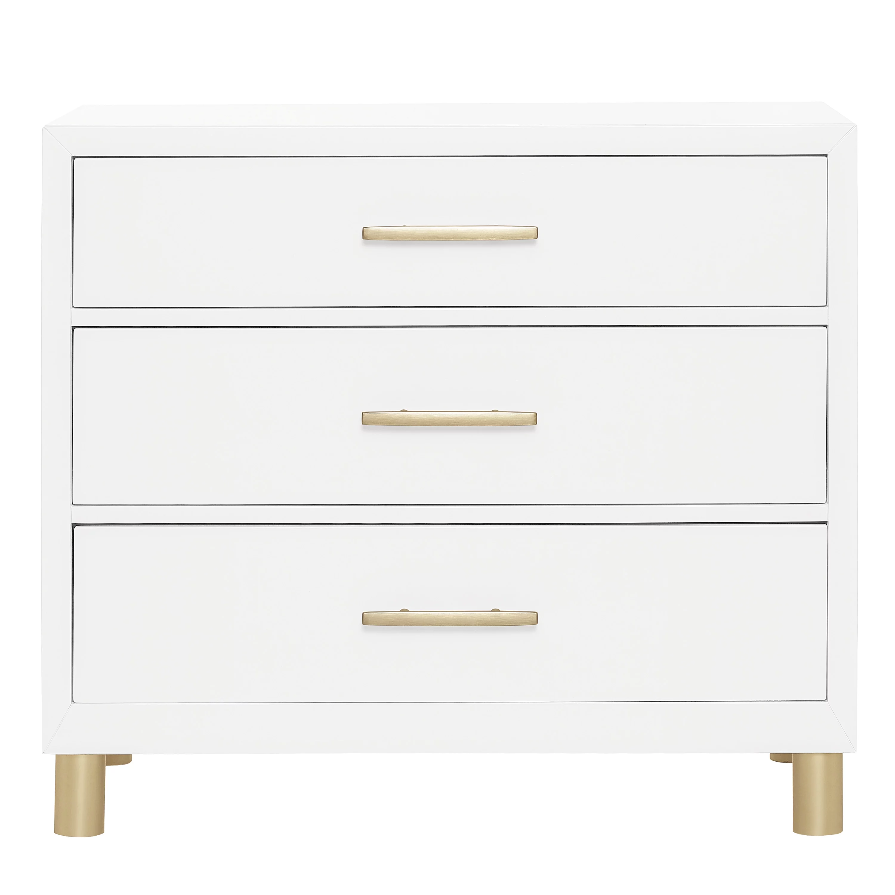 Evolur Art Deco Double Dresser Loft 3 Drawer Chest. White