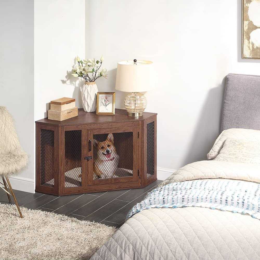 Unipaws Furniture Style Corner Dog Crate