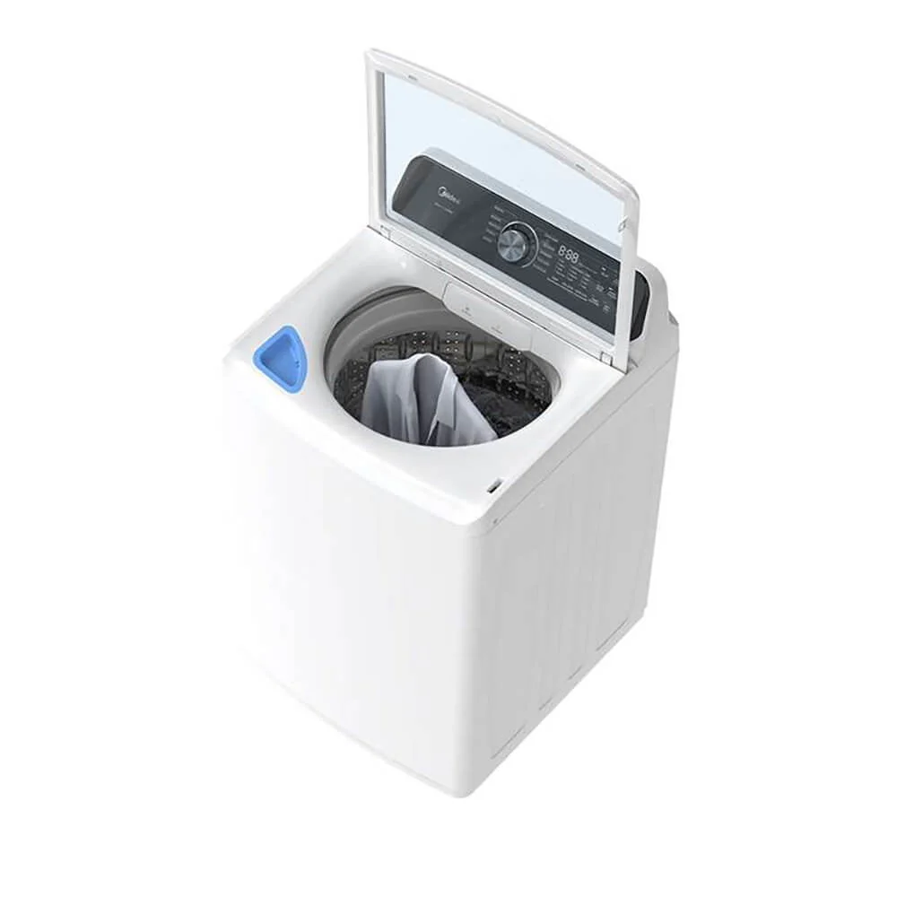 Midea MLTW44A4BWW 4.4 Cf Top Load Washer Agitator Stainless Tub
