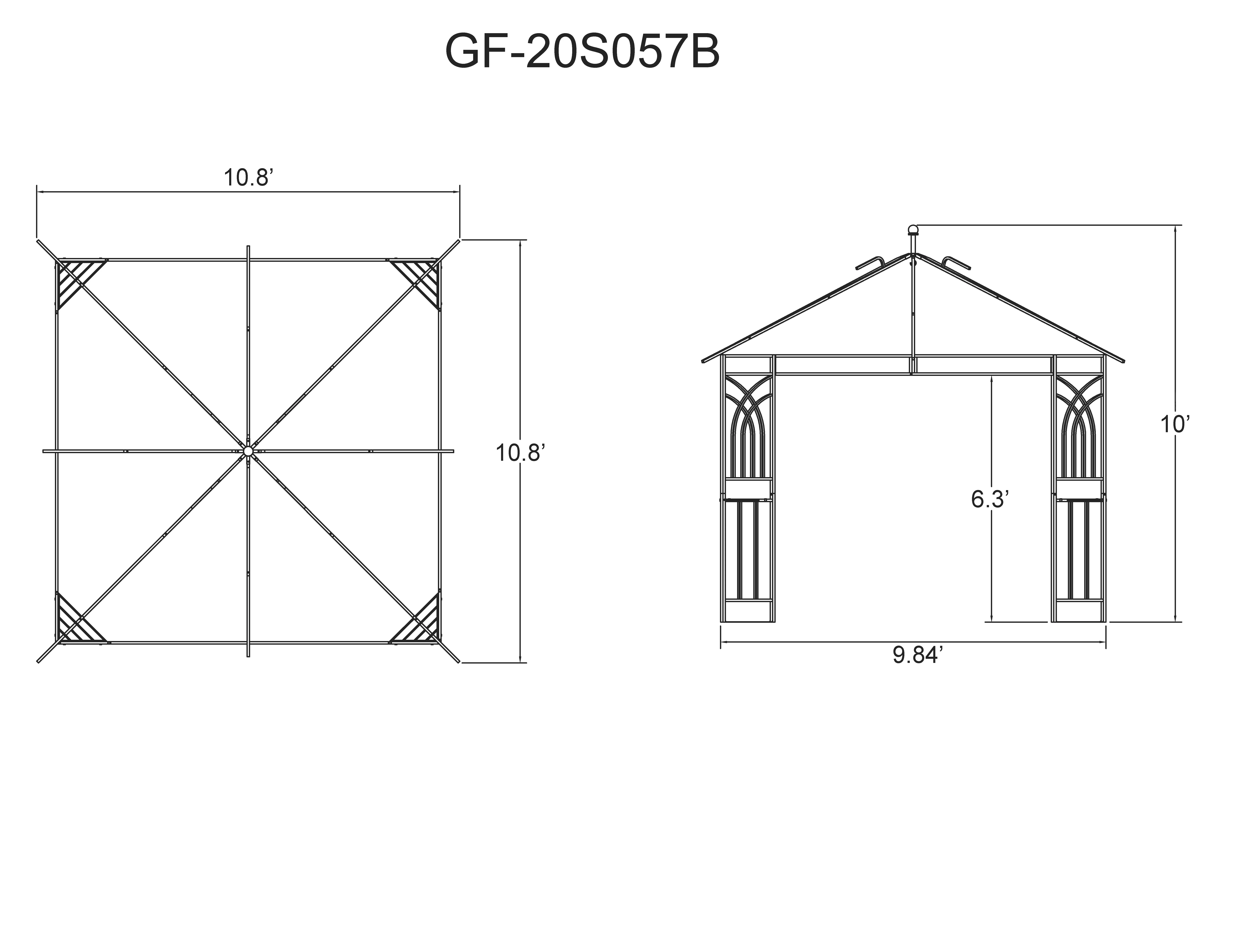 APEX GARDEN ​Harmony II 10' x 10' Gazebo with Mosquito Net and Corner Shelves