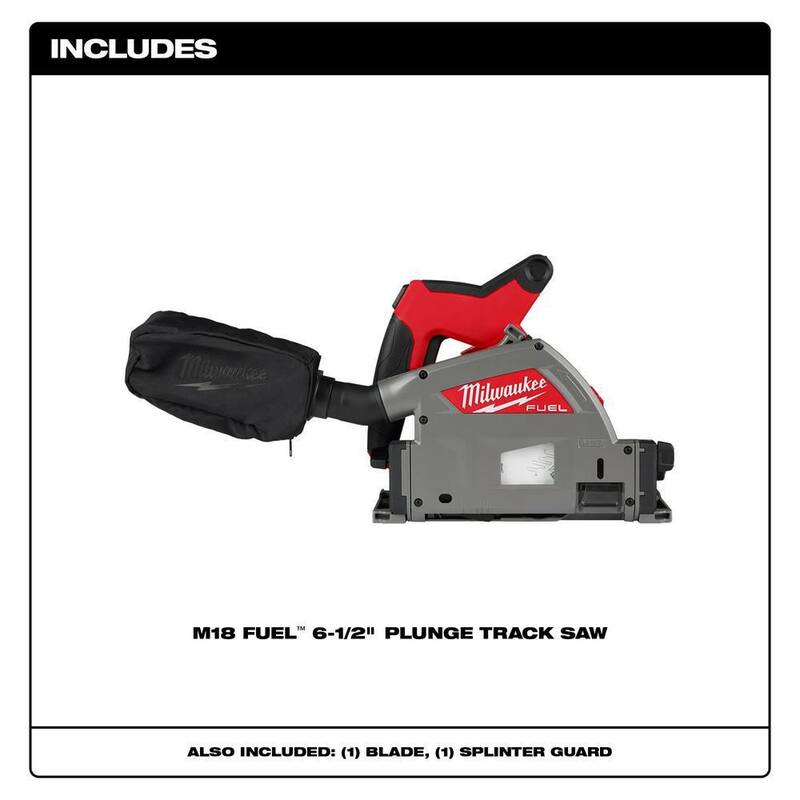 M18 FUEL 18V Li-Ion Cordless Brushless 6-1/2 in. Plunge Cut Track Saw with 31 in. Track Saw Guide Rail and Track Clamps