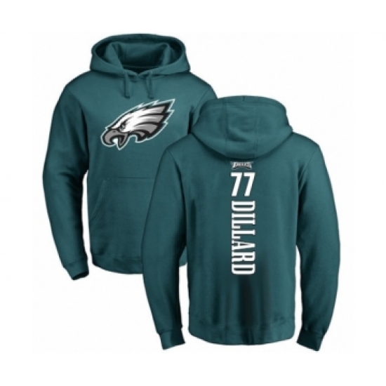 Philadelphia Eagles #77 Andre Dillard Green Backer Pullover Hoodie