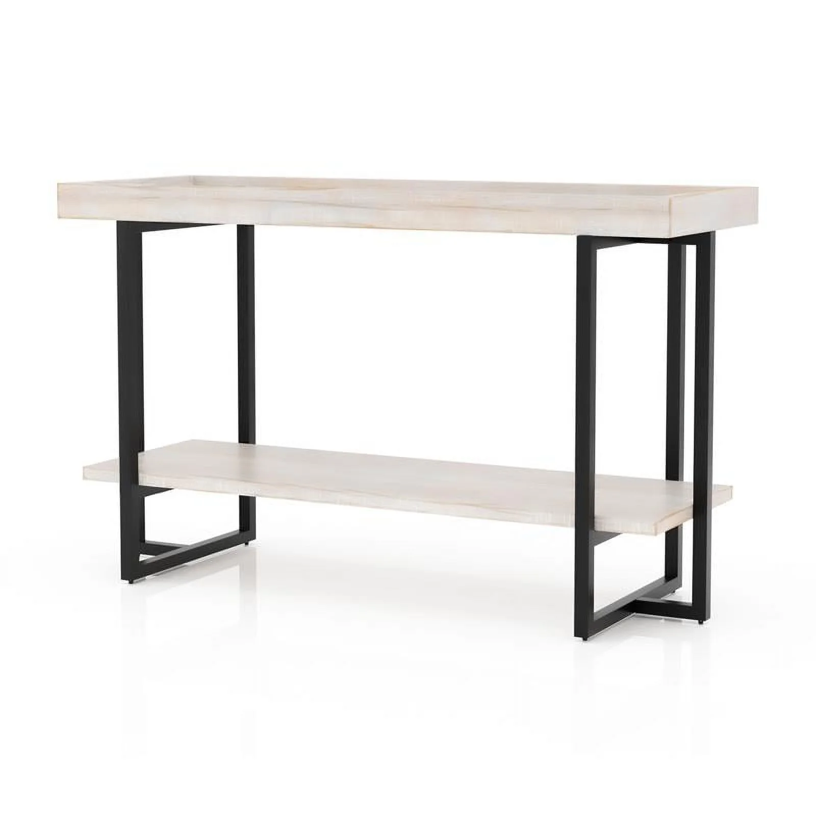 Furniture of America Humere Wood 1-Shelf Console Table in Antique White - Curated Treasures Market