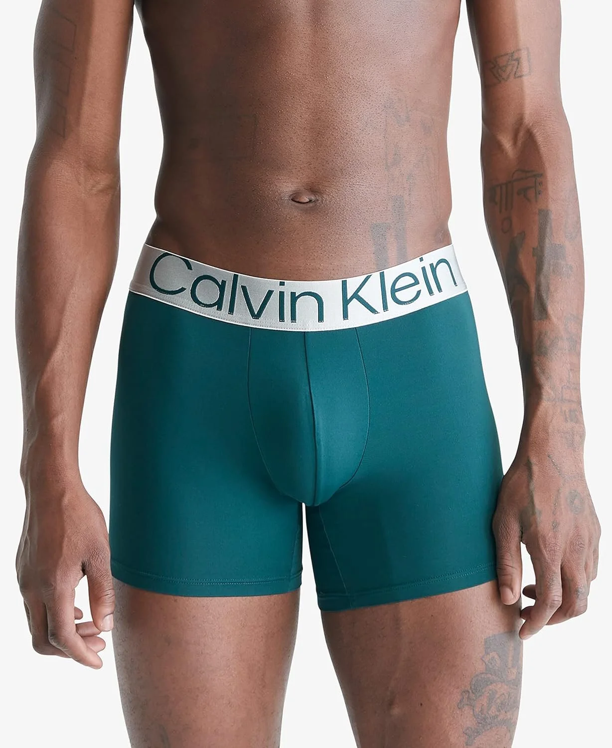 Calvin Klein Men's Reconsidered Steel Micro 3-Pack Boxer Brief, Black, Ponderosa Pine, Spring Onion, Medium - Curated Treasures Market
