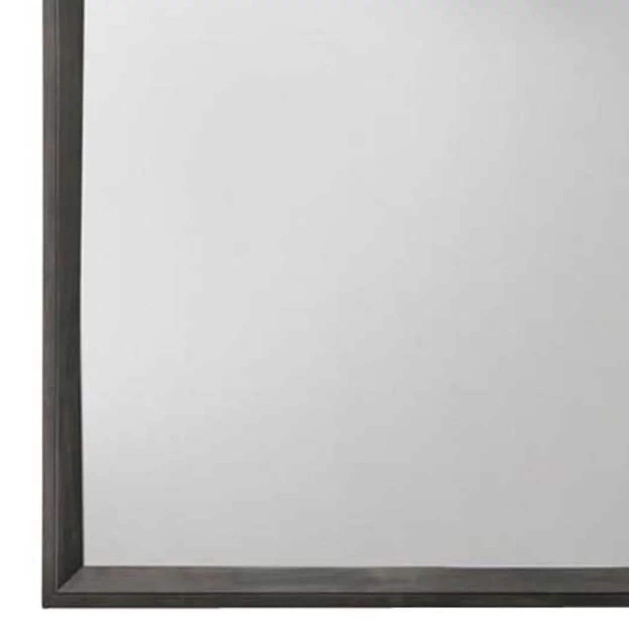 Rectangular Grained Wooden Frame Dresser Top Mirror. Gray and Silver- Saltoro Sherpi