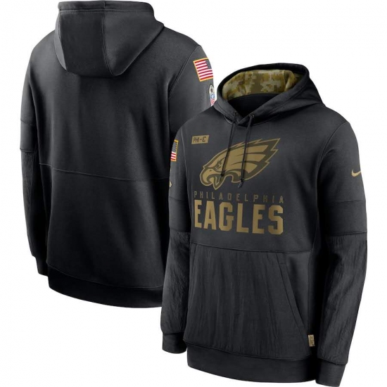 Men's NFL Philadelphia Eagles 2020 Salute To Service Black Pullover Hoodie