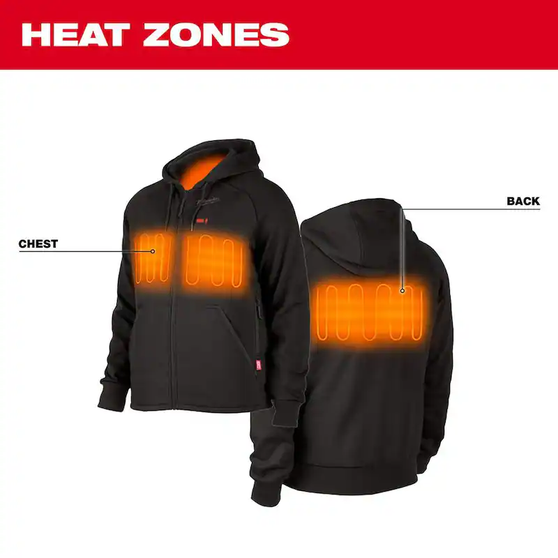 Men's X-Large M12 12-Volt Lithium-Ion Cordless Black Heated Jacket Hoodie (Jacket and Battery Holder Only)