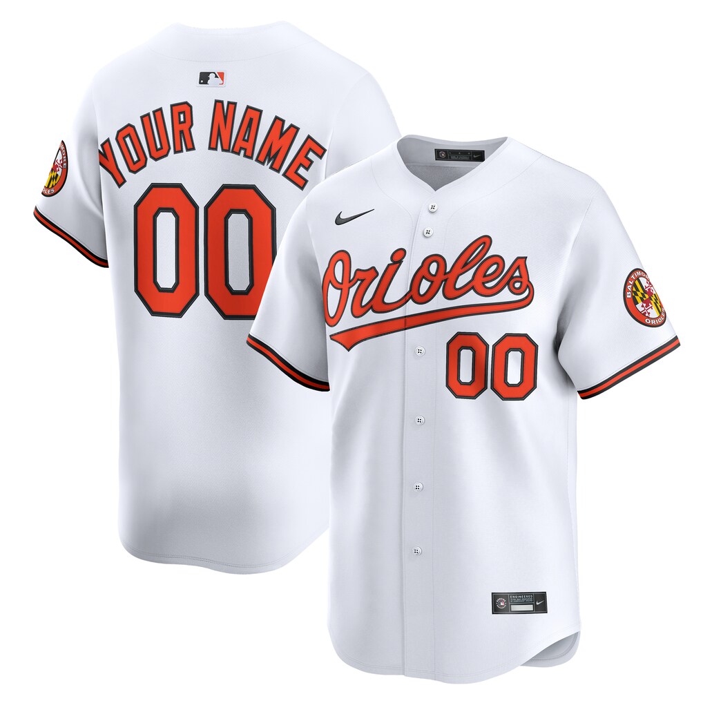 Youth Baltimore Orioles  Nike White Home Custom Limited Jersey