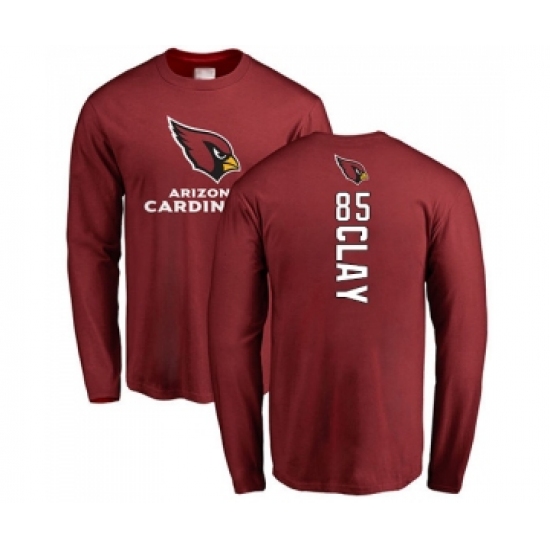Football Arizona Cardinals #85 Charles Clay Maroon Backer Long Sleeve T-Shirt