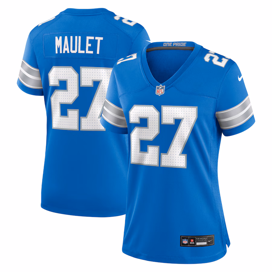 Women's Detroit Lions Arthur Maulet Nike Blue Team Game Jersey