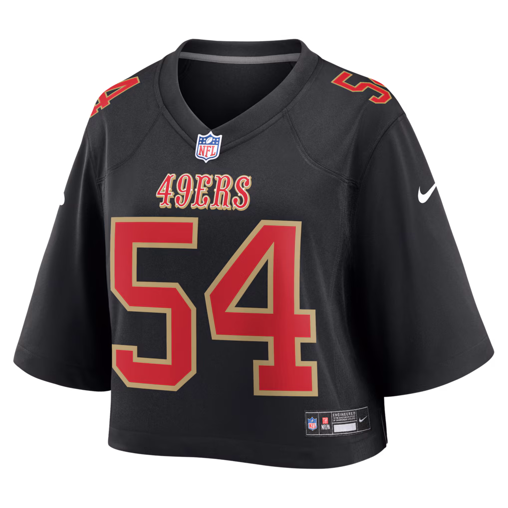 Women's San Francisco 49ers Fred Warner Nike Black Cropped Fashion Game Jersey