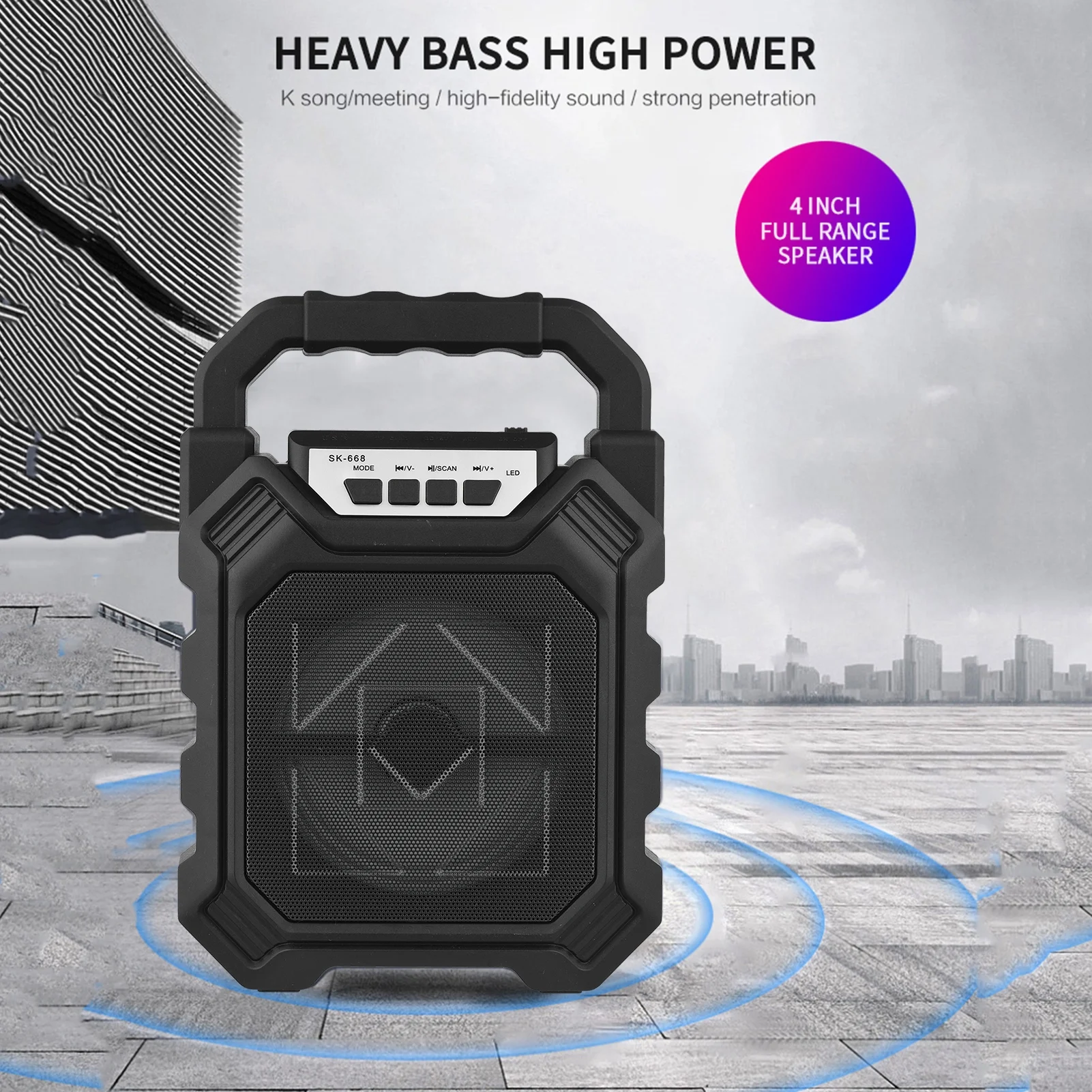 Irfora Portable Karaoke Machine Rechargeable Cordless Speaker Battery Powered with Microphone & Microphone System for Home Gym Party Singing Dancing Camping - Curated Treasures Market