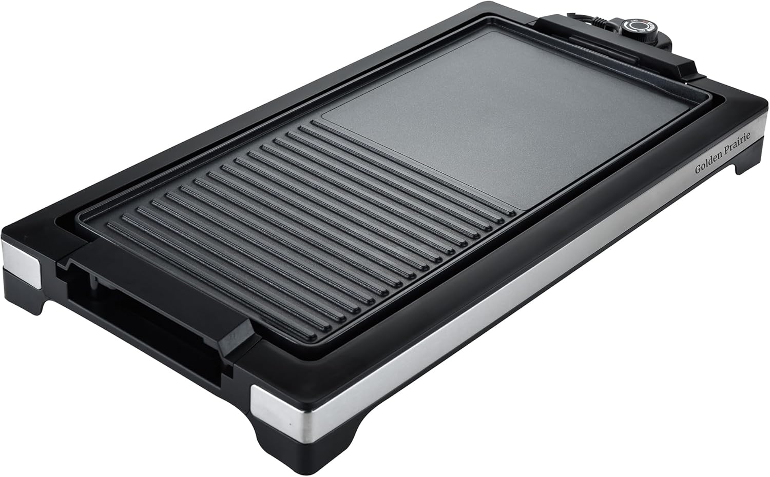 2-in-1 Grill & Griddle, Electric Smokeless Indoor Grill, 1800W Fast Heat Up BBQ Grill, Nonstick Cooking Plate, 5 Levels Adjustable Temperature, Detachable & Dishwasher Safe, Cool-touch Handles, Black