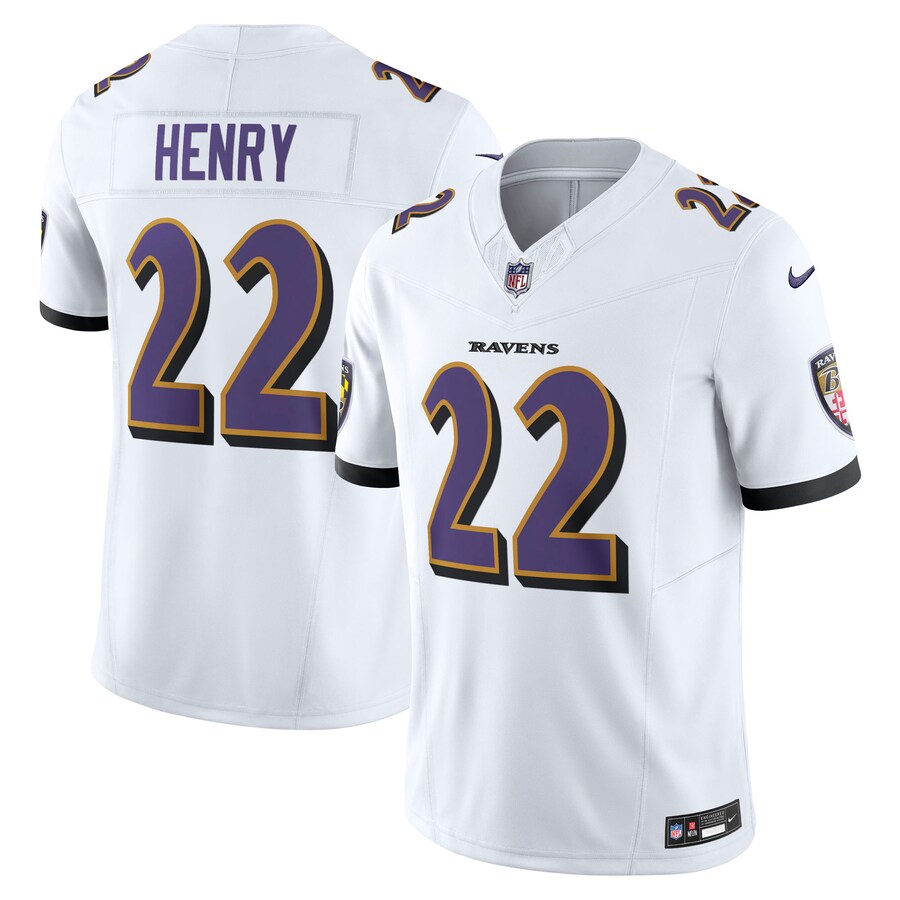Men's Baltimore Ravens Derrick Henry Nike White Vapor F.U.S.E. Limited Jersey